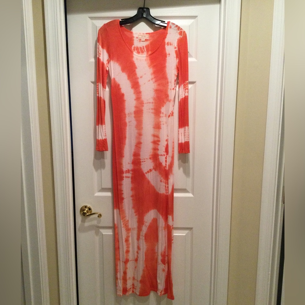 Pink Rose fitted maxi dress